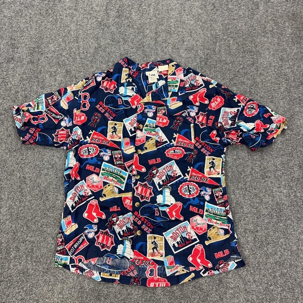 Vintage Boston Red Sox Shirt Mens Large MLB Baseball Hawaiian Lee Sport 90s